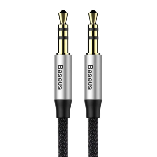 BASEUS M30 1.5m Gold Color Plated Male to Male Audio Cable for Phones, Tablets, PC devices - Black - 1
