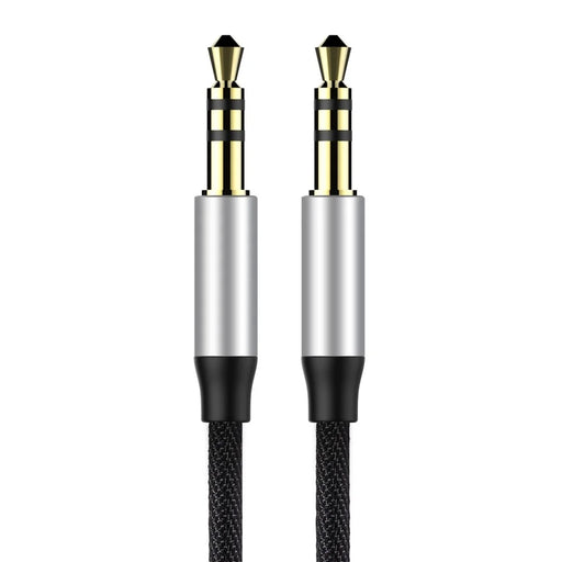 BASEUS M30 1.5m Gold Color Plated Male to Male Audio Cable for Phones, Tablets, PC devices - Black - 2