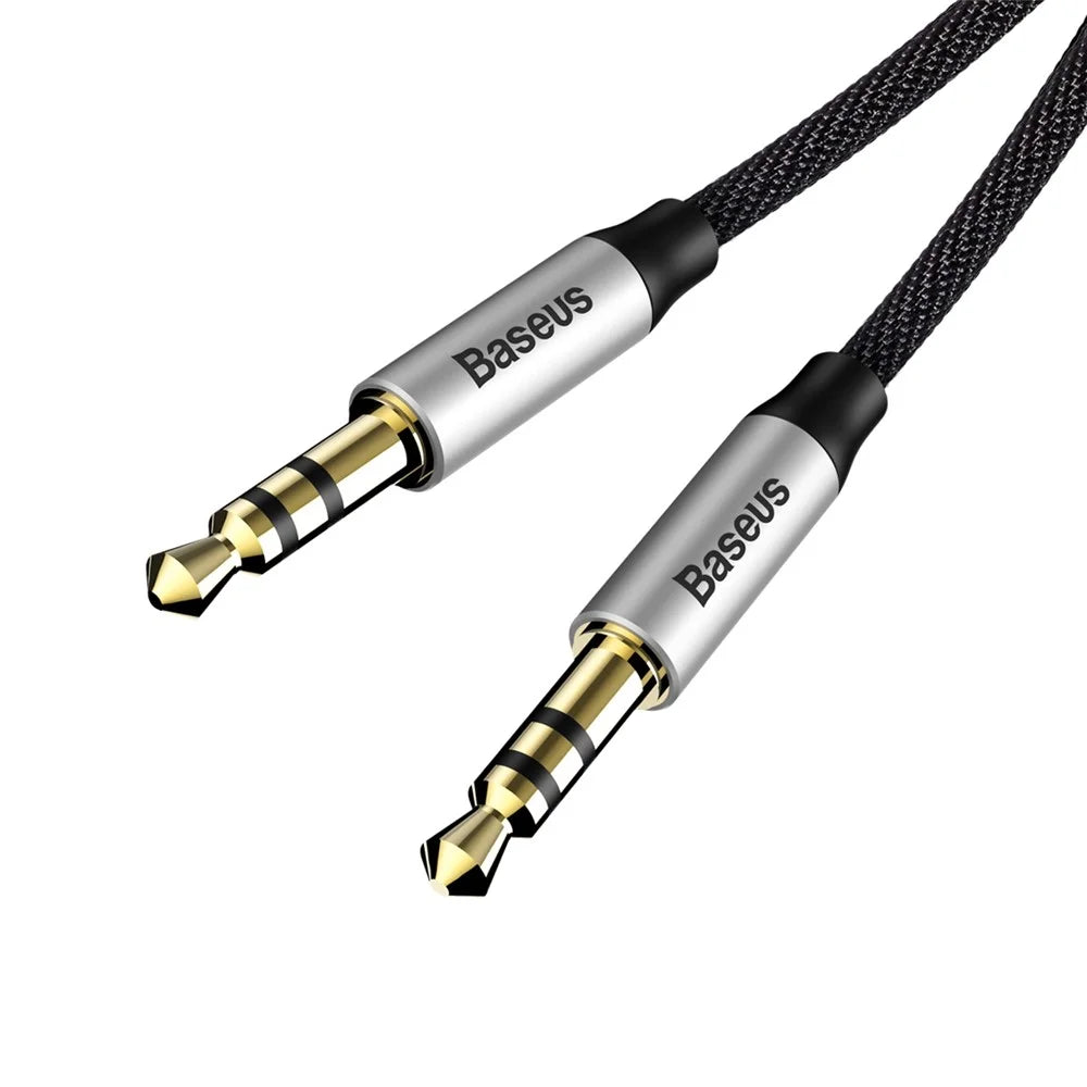 BASEUS M30 1.5m Gold Color Plated Male to Male Audio Cable for Phones, Tablets, PC devices - Black - 4