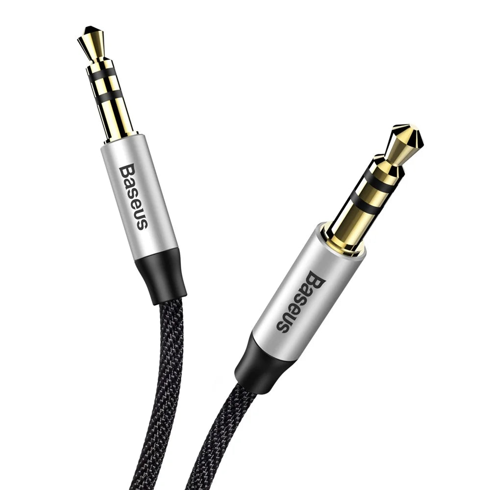 BASEUS M30 1.5m Gold Color Plated Male to Male Audio Cable for Phones, Tablets, PC devices - Black - 5