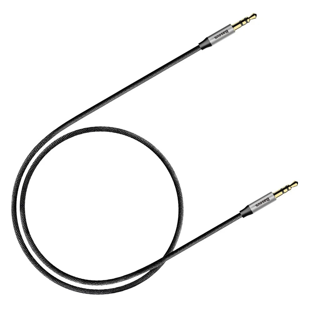 BASEUS M30 1.5m Gold Color Plated Male to Male Audio Cable for Phones, Tablets, PC devices - Black - 7