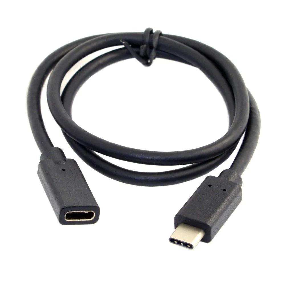 0.6m USB-C USB 3.1 Type-C Male to Type-C Female Extension Data Cable for Macbook Mobile Phone - 1