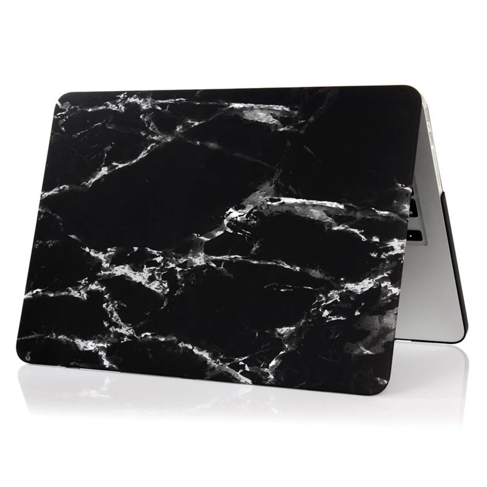 Marble Pattern Hard Case for Macbook Pro 13.3 with Retina Display - White / Black - 1