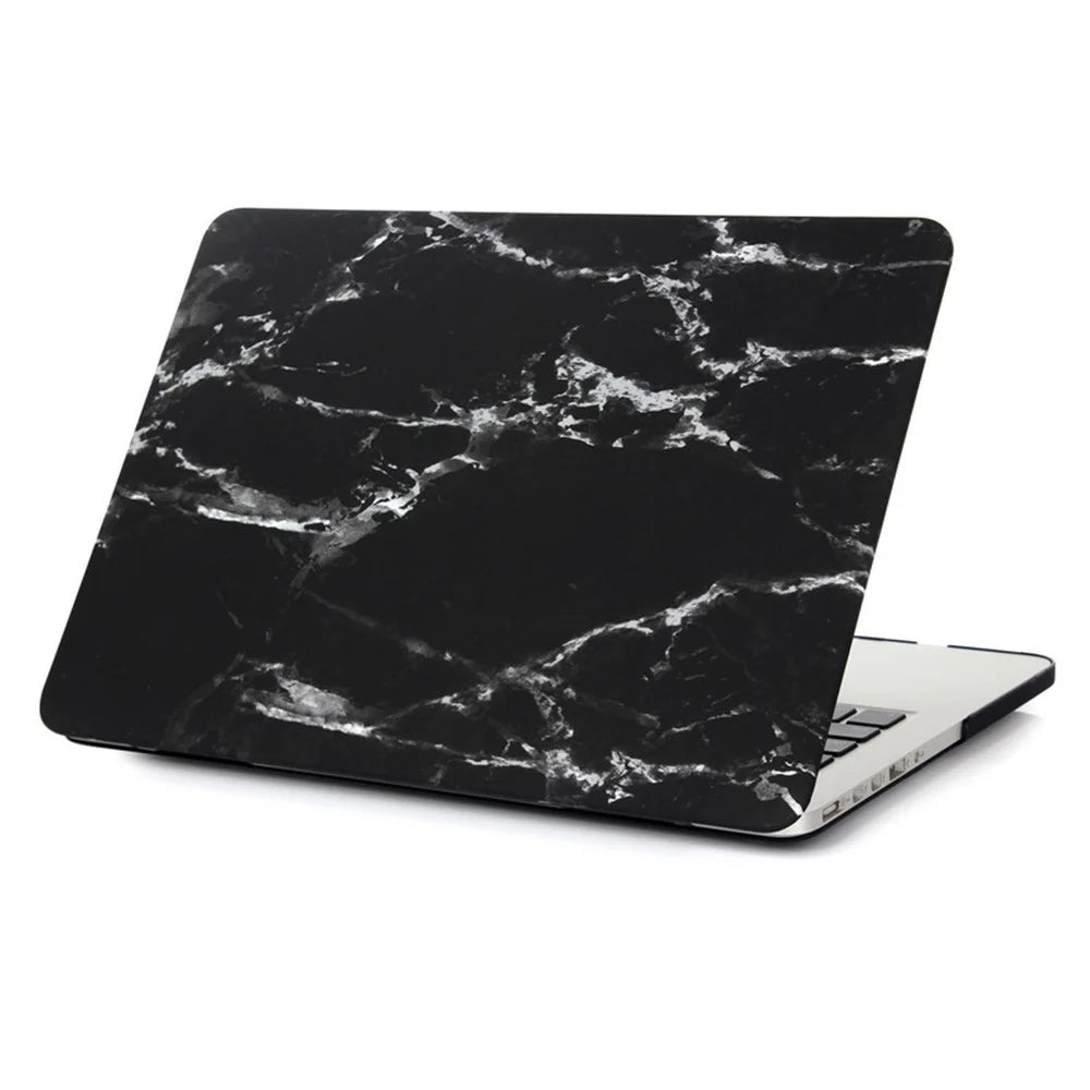 Marble Pattern Hard Case for Macbook Pro 13.3 with Retina Display - White / Black - 5