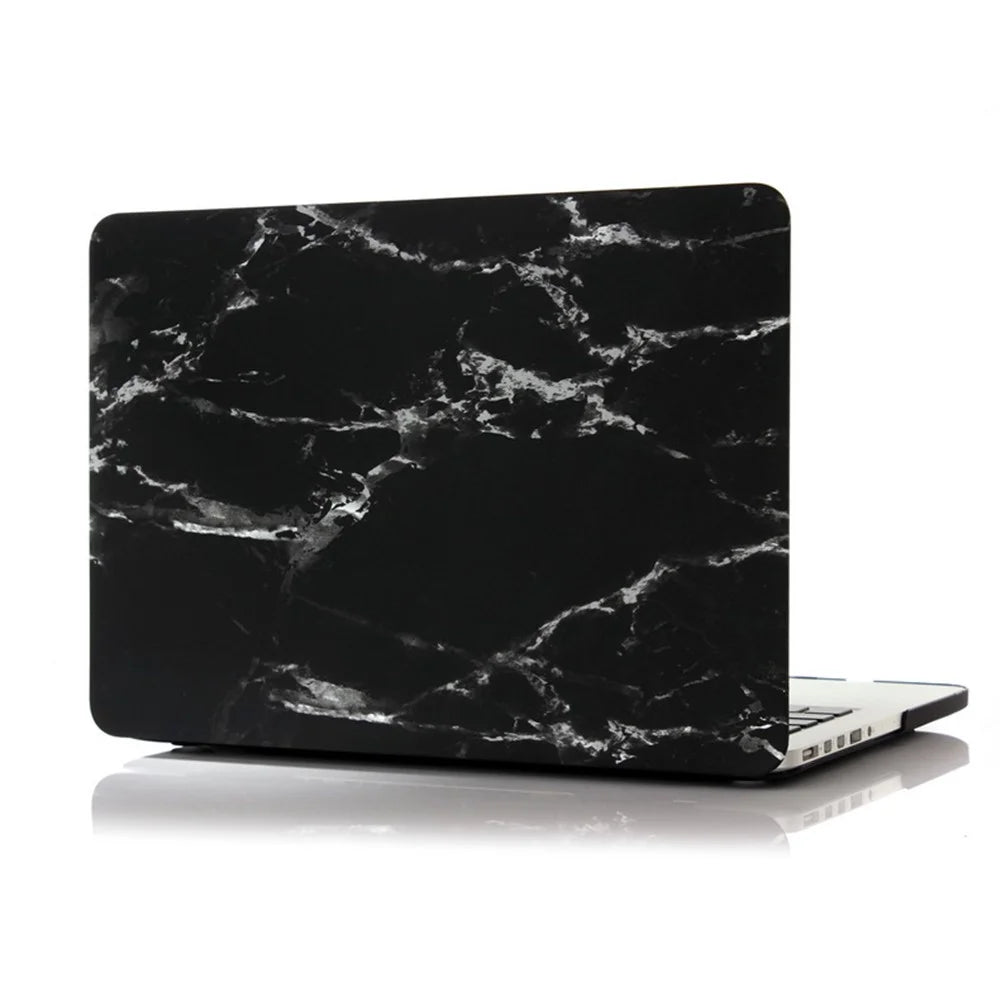 Marble Pattern Hard Case for Macbook Pro 13.3 with Retina Display - White / Black - 6