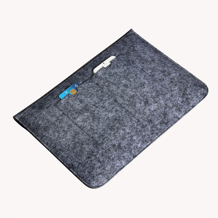 13.3-inch Felt Laptop Sleeve Bag Cover Well Managing Notebook Bag for Macbook Air/Pro 13.3 Inch etc. - Black - 4