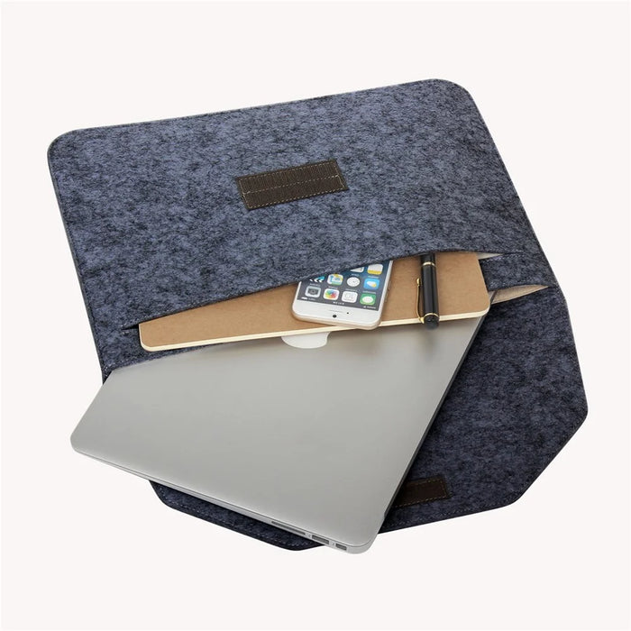13.3-inch Felt Laptop Sleeve Bag Cover Well Managing Notebook Bag for Macbook Air/Pro 13.3 Inch etc. - Black - 6