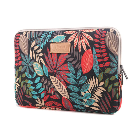 LISEN 14 inch Colorful Leaves Laptop Sleeve Bag Case, Size: 36.5 x 25.5 x 2 cm - Black Background - 1