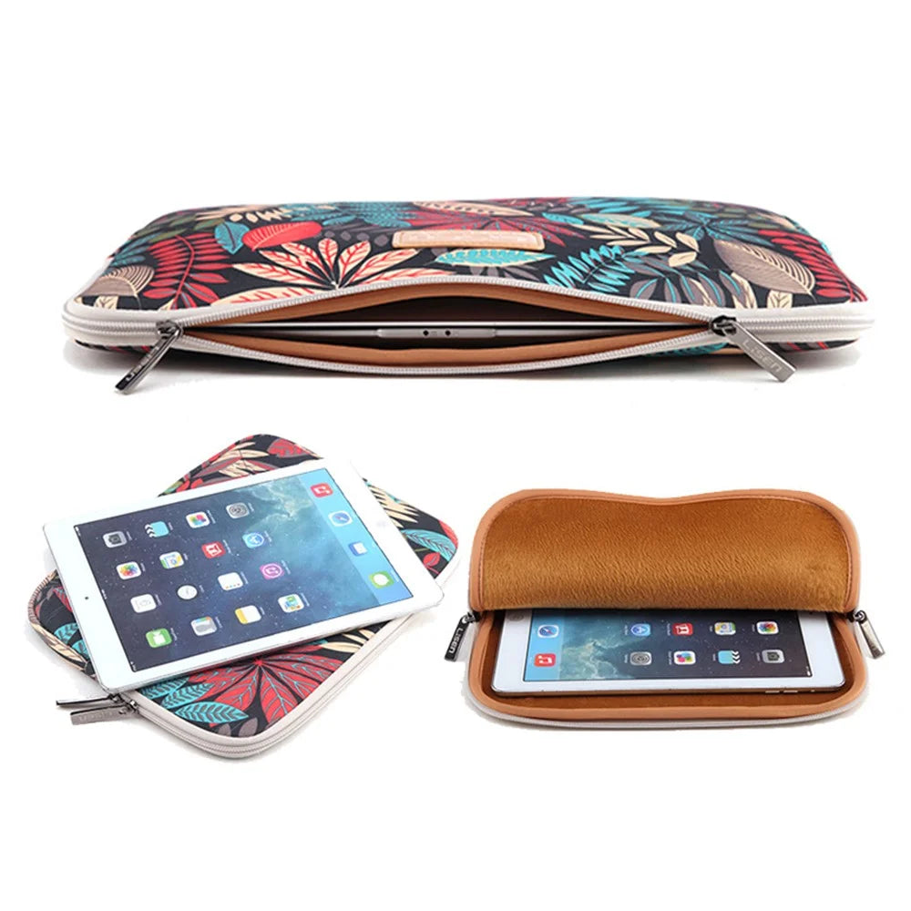 LISEN Colorful Leaves Laptop Sleeve Bag Case for iPad 9.7/iPad Air etc, Size: 27 x 21 x 1.5cm - Black - 4