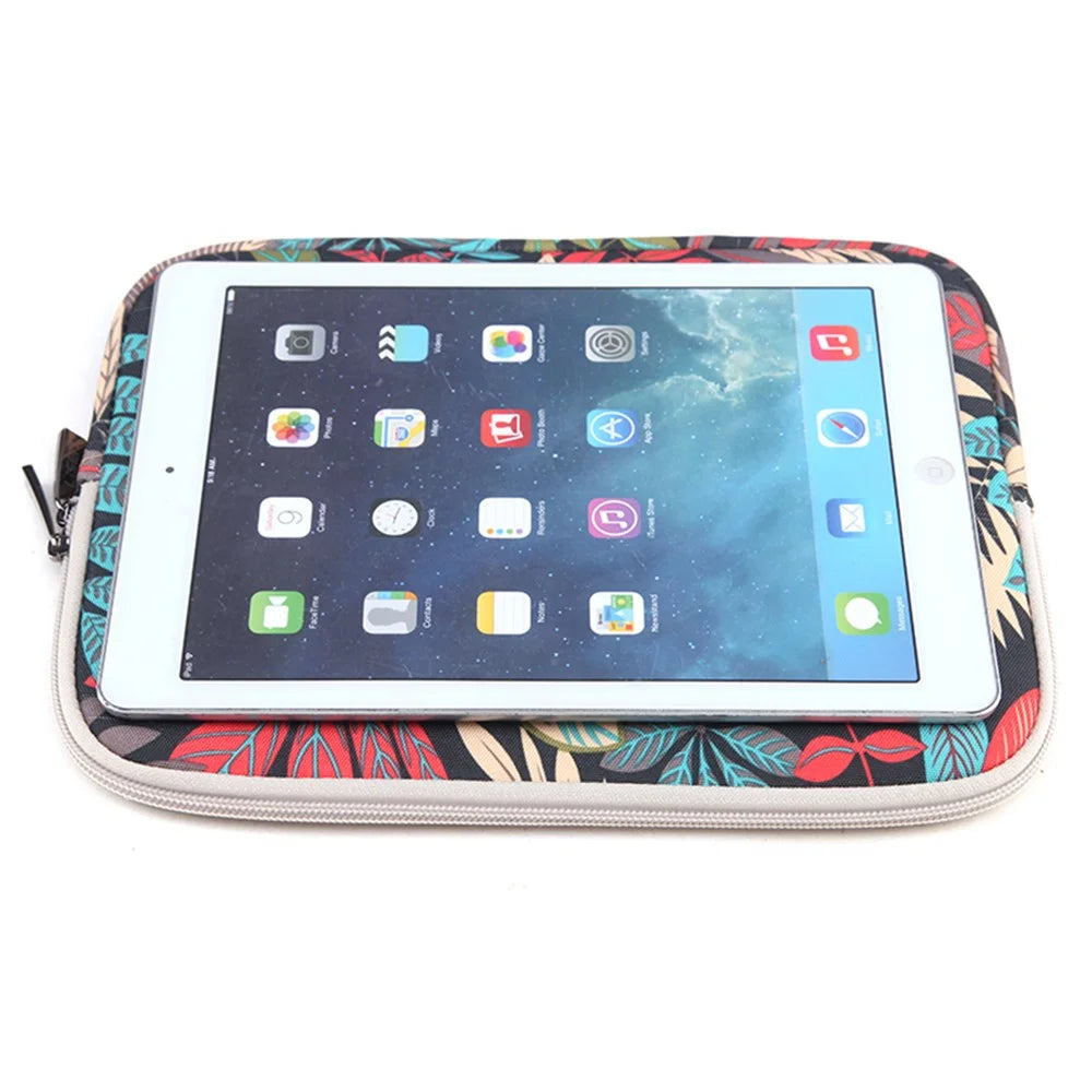 LISEN Colorful Leaves Laptop Sleeve Handbag for iPad mini, Size: 22 x 15.5 x 1.5cm - Black - 3