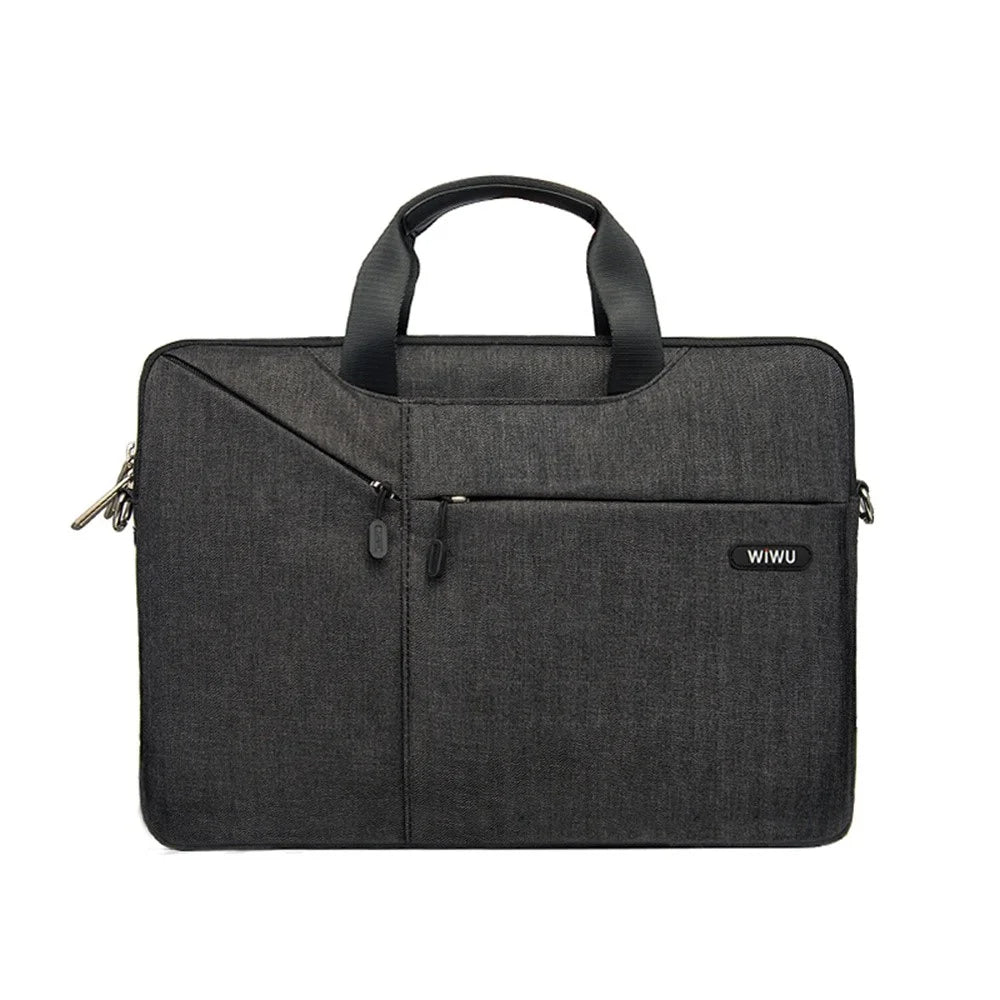 WIWU Oxford Sleeve Travel Bag Handbag with 3-way Use for 13-inch MacBook - Black - 3