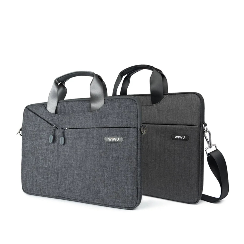 WIWU Oxford Sleeve Travel Bag Handbag with 3-way Use for 13-inch MacBook - Black - 5