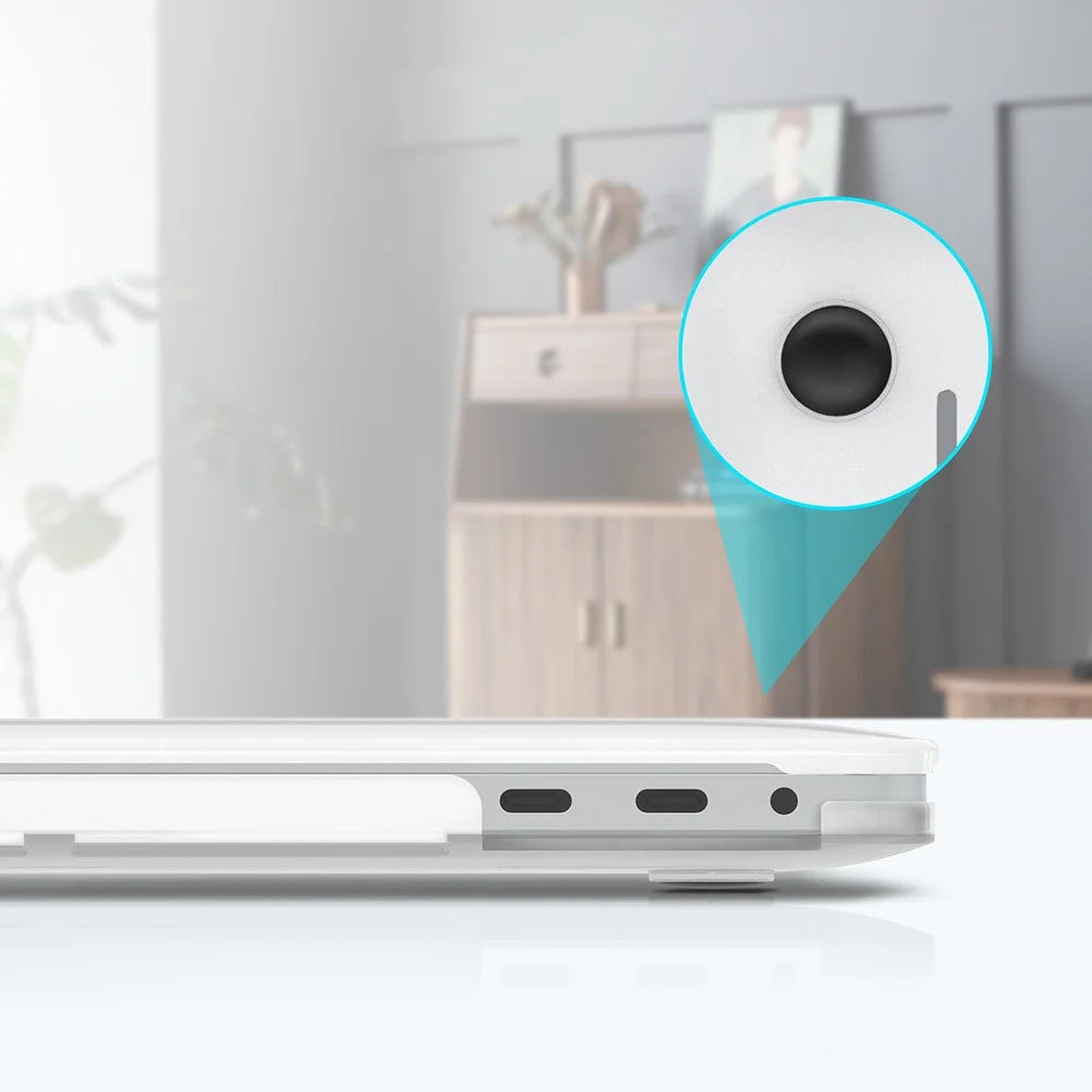 LENTION Matte PC Protector Cover for MacBook Pro 13-inch (2016) with Touch Bar - White - 7