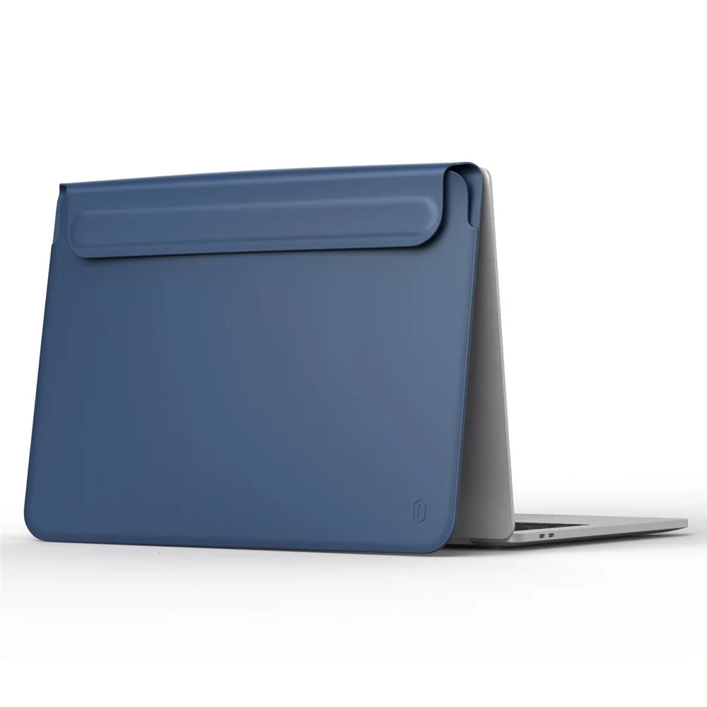WIWU Skinpro 2nd Generation Ultra-thin PU Leather Laptop Sleeve Bag for MacBook Pro 13.3inch 2016/2017/2018/2019/2020/M1 - Blue - 5