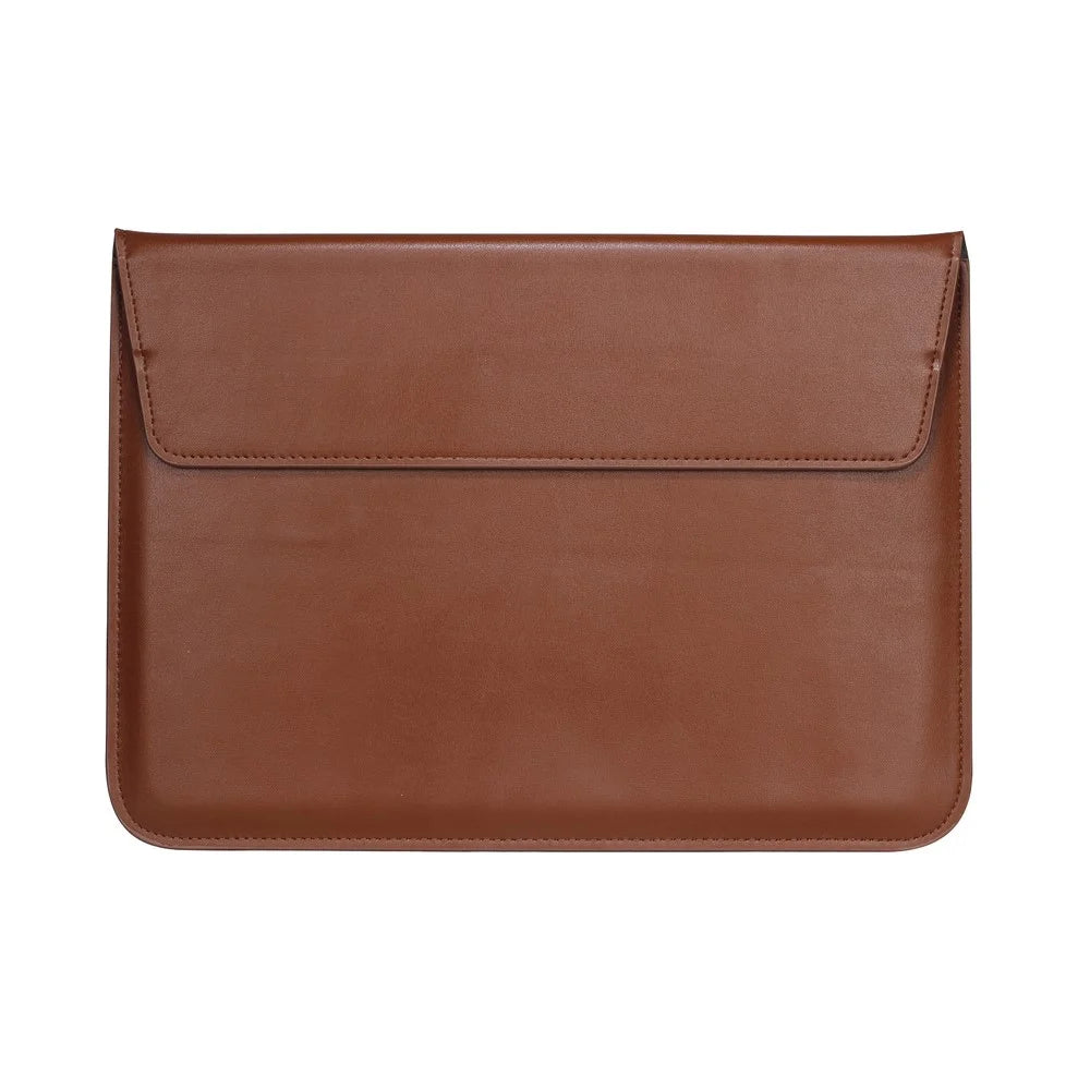 Envelop Leather Laptop Sleeve Cover with Stand for MacBook 12-inch/Air 11.6-inch - Brown - 1