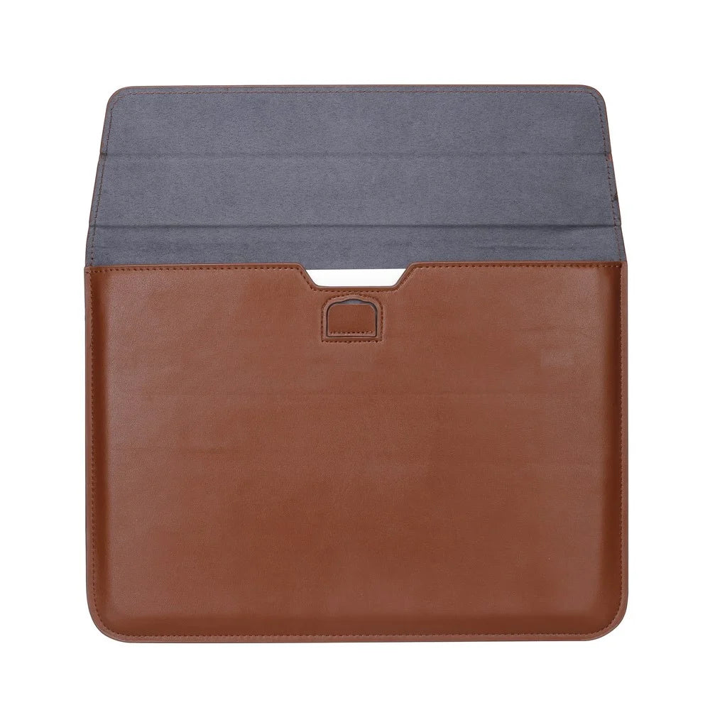 Envelop Leather Laptop Sleeve Cover with Stand for MacBook 12-inch/Air 11.6-inch - Brown - 3
