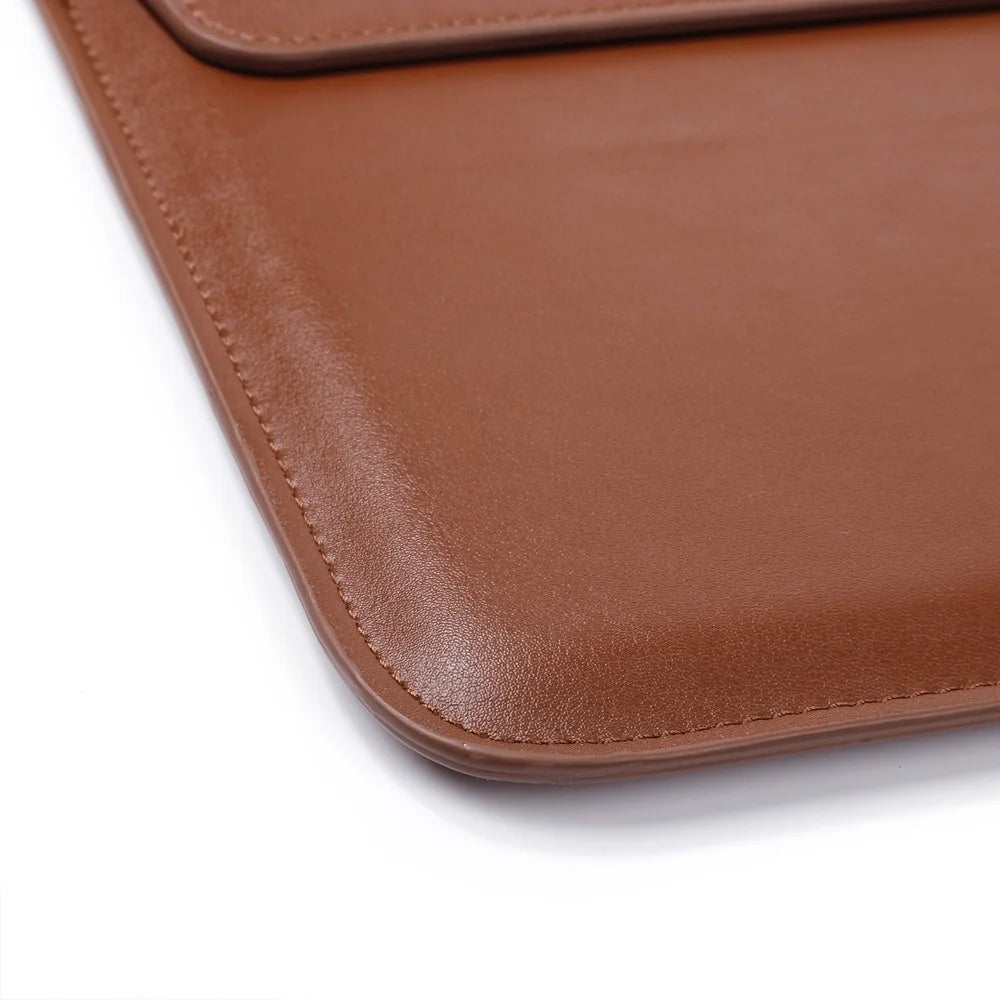 Envelop Leather Laptop Sleeve Cover with Stand for MacBook 12-inch/Air 11.6-inch - Brown - 5