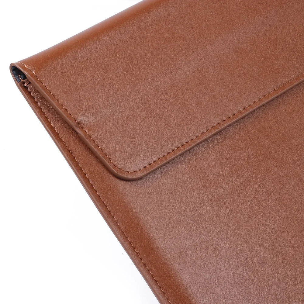 Envelop Leather Laptop Sleeve Cover with Stand for MacBook 12-inch/Air 11.6-inch - Brown - 6