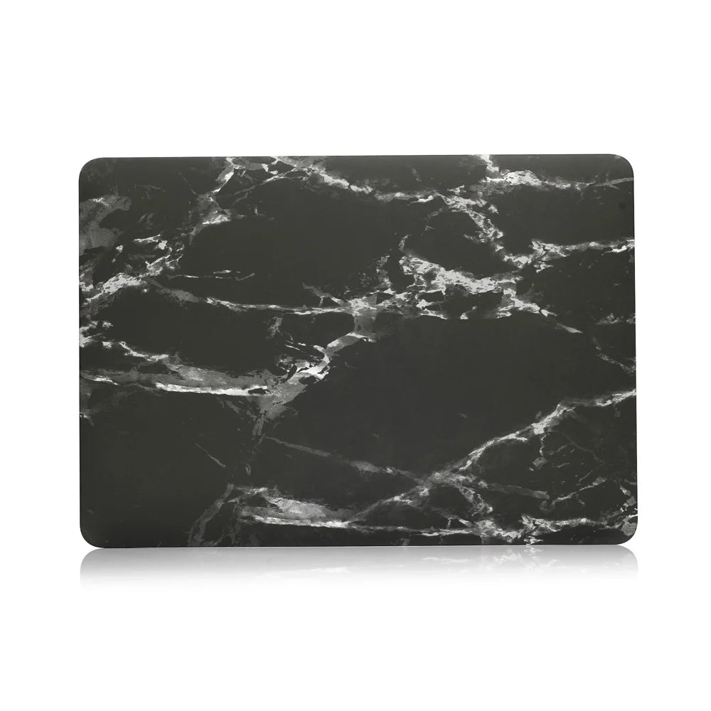 Patterned Hard Protective Case for MacBook Pro 13 inch 2016 A1706/A1708/A1989/A2159/A2251/A2289/A2338 - Marble Texture / Black - 3
