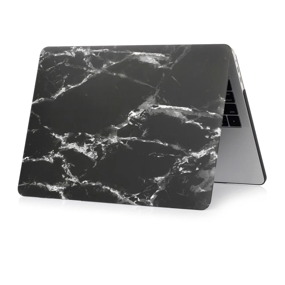 Patterned Hard Protective Case for MacBook Pro 13 inch 2016 A1706/A1708/A1989/A2159/A2251/A2289/A2338 - Marble Texture / Black - 4