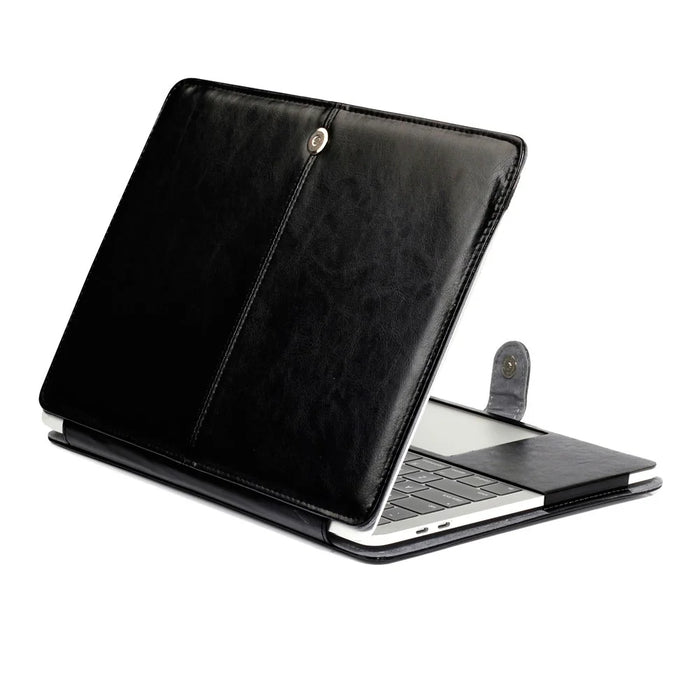 Crazy Horse Leather Case for MacBook Pro 13-inch (2016) A1706/A1708/A1989/A2159/A2251/A2289/A2338 - Black - 1