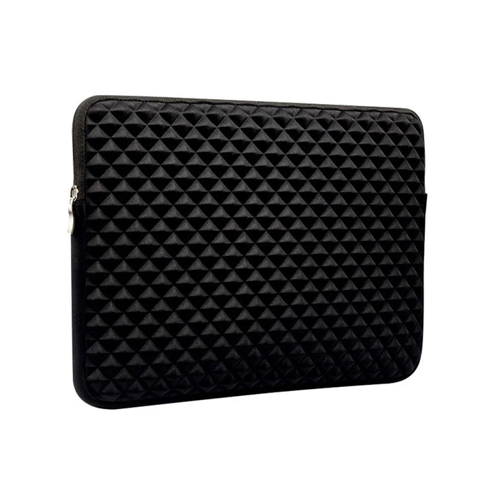 Stereo Grid PU Leather Shockproof Sleeve Bag for 15.4-inch MacBook Pro - Black - 1