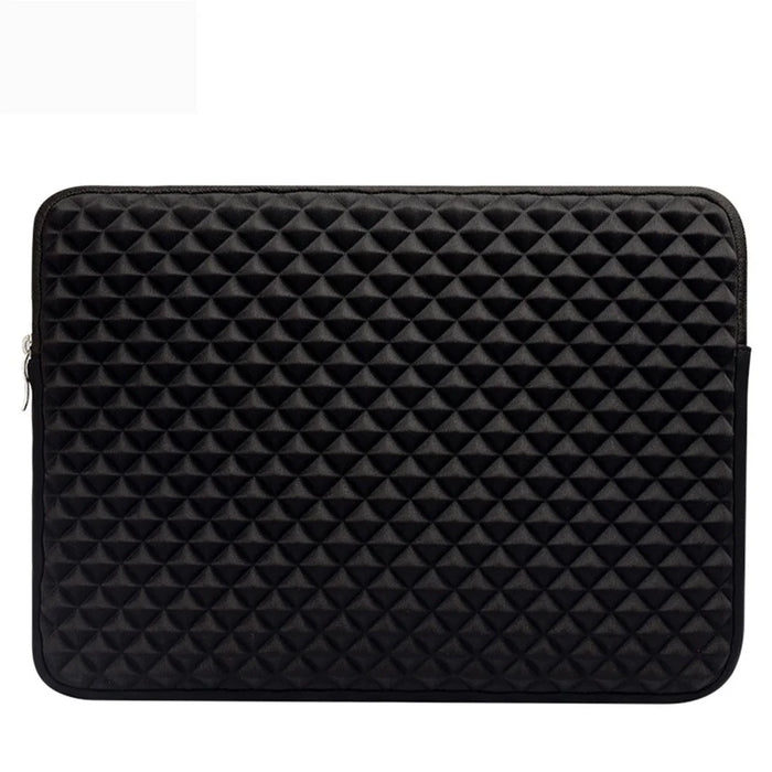 Stereo Grid PU Leather Shockproof Sleeve Bag for 15.4-inch MacBook Pro - Black - 2