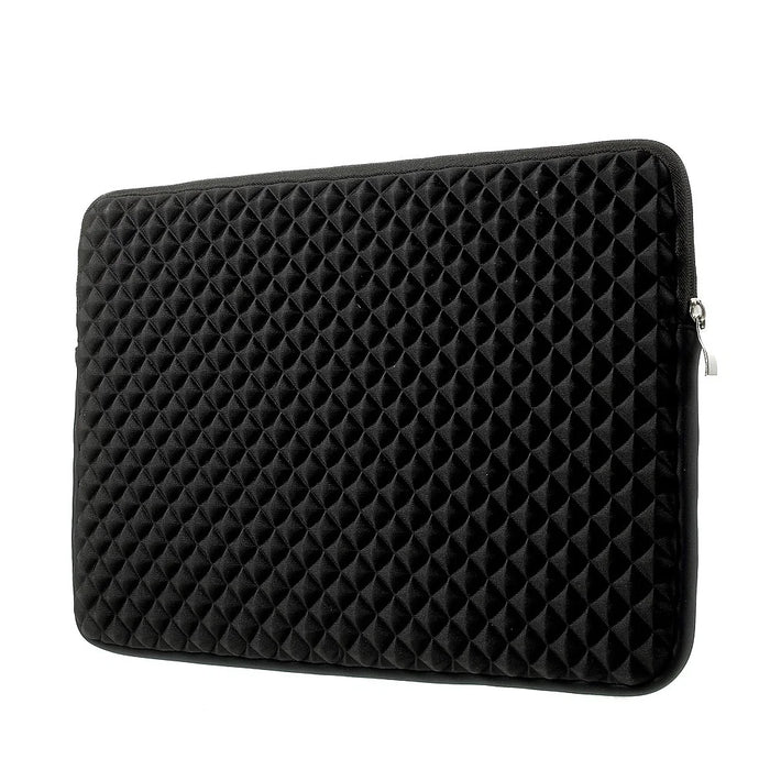 Stereo Grid PU Leather Shockproof Sleeve Bag for 15.4-inch MacBook Pro - Black - 4
