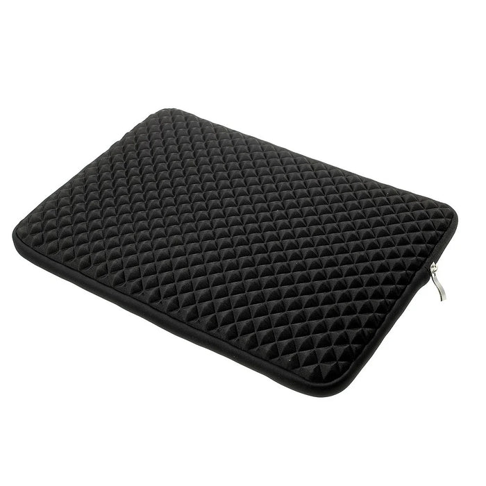 Stereo Grid PU Leather Shockproof Sleeve Bag for 15.4-inch MacBook Pro - Black - 5