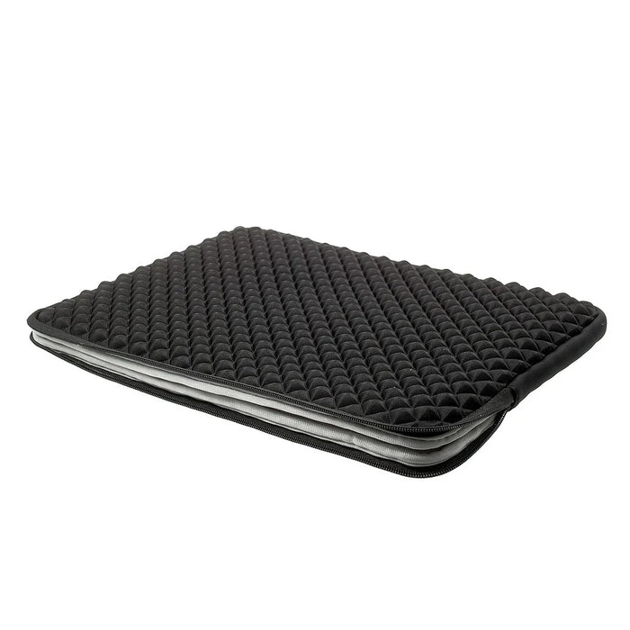Stereo Grid PU Leather Shockproof Sleeve Bag for 15.4-inch MacBook Pro - Black - 6