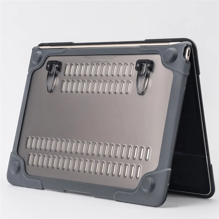 Two-pieces Plastic + TPU Hybrid Case with Stand for MacBook 12-inch with Retina Display (2015) - Grey - 2
