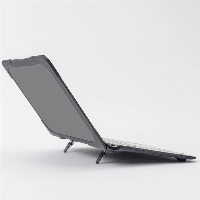 Two-pieces Plastic + TPU Hybrid Case with Stand for MacBook 12-inch with Retina Display (2015) - Grey - 3