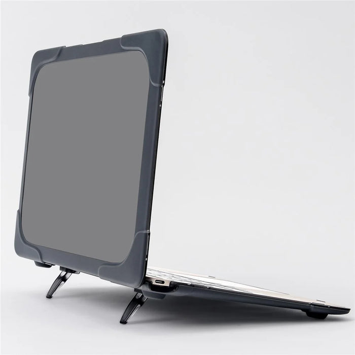 Two-pieces Plastic + TPU Hybrid Case with Stand for MacBook 12-inch with Retina Display (2015) - Grey - 4