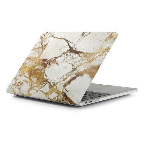 Patterned Hard Protective Cover for Macbook Pro 15.4-inch 2016 with Touch Bar (A1707) - Marble Texture / Gold - 1