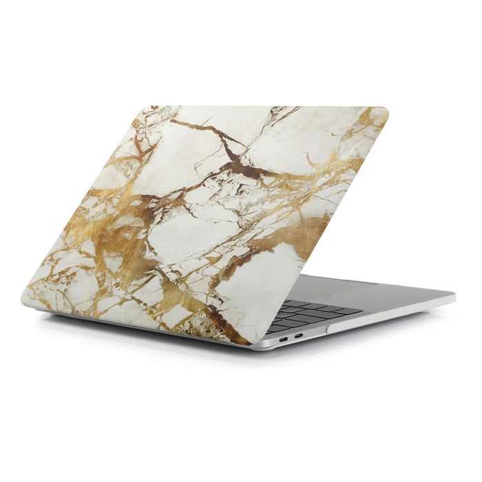 Patterned Hard Protective Cover for Macbook Pro 15.4-inch 2016 with Touch Bar (A1707) - Marble Texture / Gold - 1