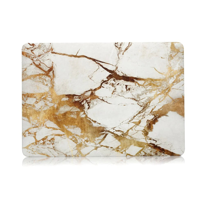 Patterned Hard Protective Cover for Macbook Pro 15.4-inch 2016 with Touch Bar (A1707) - Marble Texture / Gold - 2