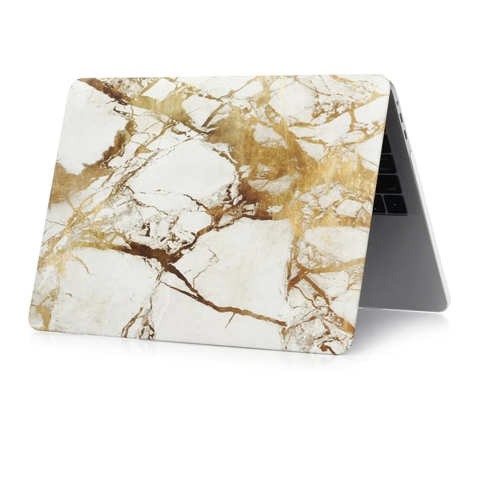 Patterned Hard Protective Cover for Macbook Pro 15.4-inch 2016 with Touch Bar (A1707) - Marble Texture / Gold - 4