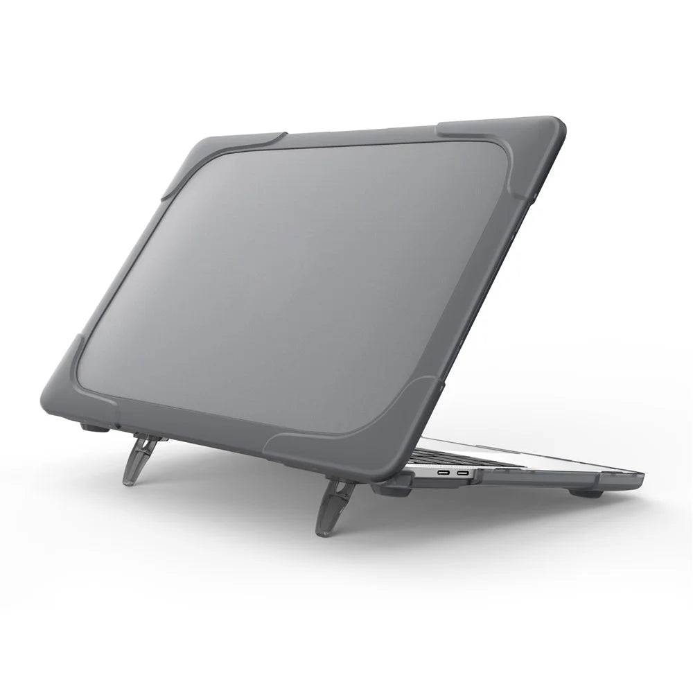 Two-piece Plastic + TPU Combo Case with Stand for MacBook Pro 13-inch (2016) with Touch Bar - Grey - 4