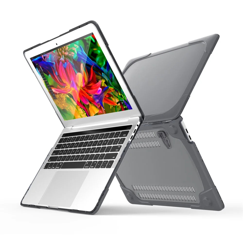 Two-piece Plastic + TPU Combo Case with Stand for MacBook Pro 13-inch (2016) with Touch Bar - Grey - 7