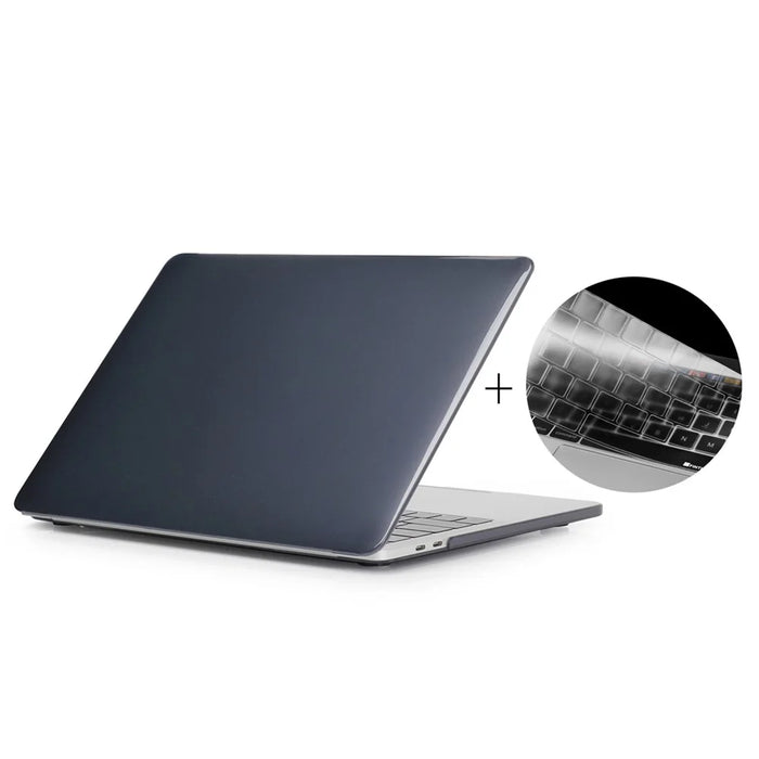 HAT PRINCE Crystal PC Case + TPU Keyboard Protector Cover for MacBook Pro 13.3 Inch A1708 without Touch Bar EU version - Black - 1