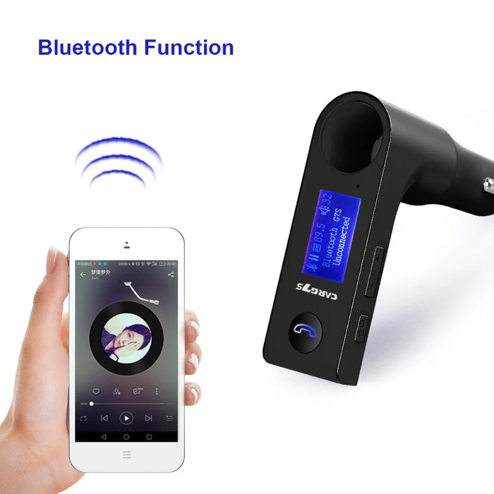 G7S Car Bluetooth-compatible Kit FM Transmitter MP3 Player Dual USB Car Charger with Cigarette Lighter Port - Black - 3
