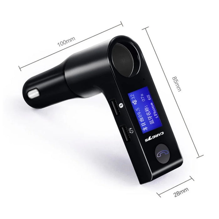 G7S Car Bluetooth-compatible Kit FM Transmitter MP3 Player Dual USB Car Charger with Cigarette Lighter Port - Black - 4