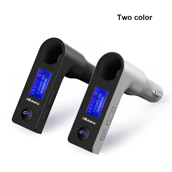G7S Car Bluetooth-compatible Kit FM Transmitter MP3 Player Dual USB Car Charger with Cigarette Lighter Port - Black - 5