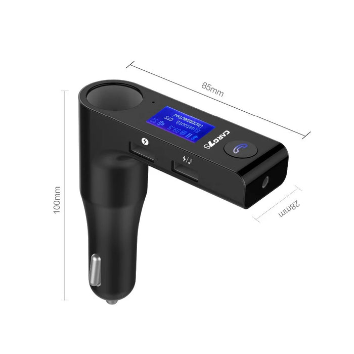 G7S Car Bluetooth-compatible Kit FM Transmitter MP3 Player Dual USB Car Charger with Cigarette Lighter Port - Black - 6