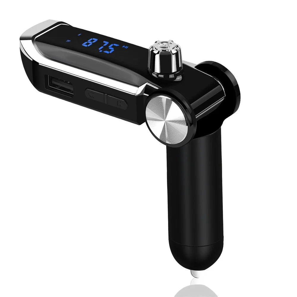AB Foldable Car Bluetooth-compatible Kit FM Transmitter MP3 Player USB Car Charger - Black - 1