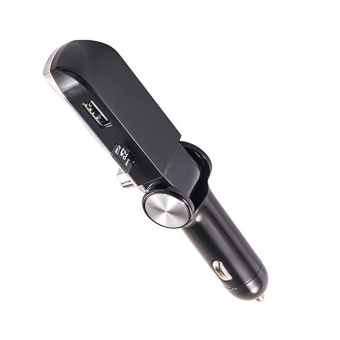 AB Foldable Car Bluetooth-compatible Kit FM Transmitter MP3 Player USB Car Charger - Black - 3