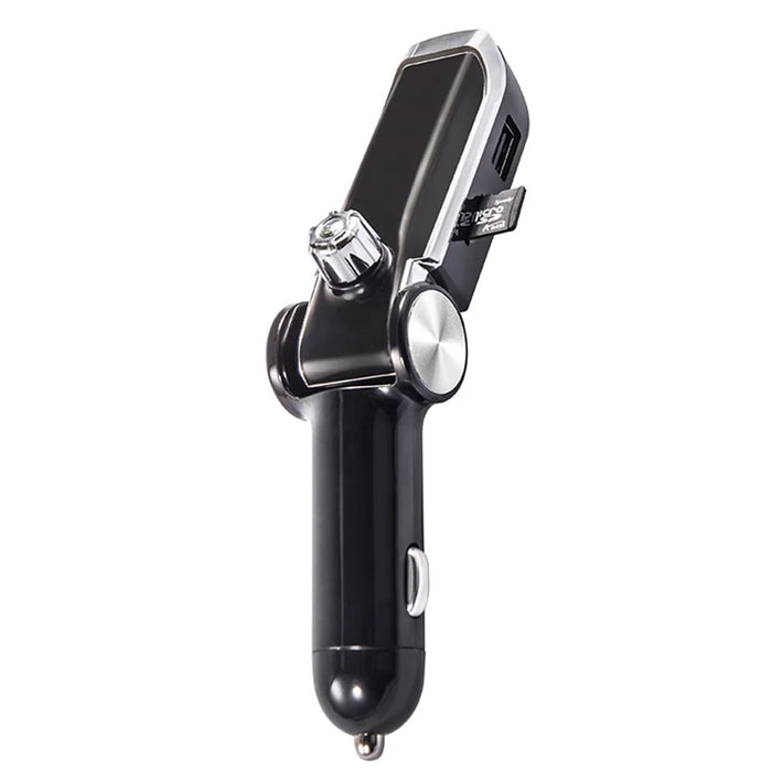 AB Foldable Car Bluetooth-compatible Kit FM Transmitter MP3 Player USB Car Charger - Black - 4