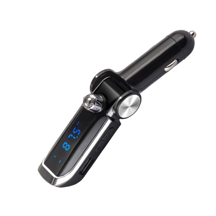 AB Foldable Car Bluetooth-compatible Kit FM Transmitter MP3 Player USB Car Charger - Black - 5