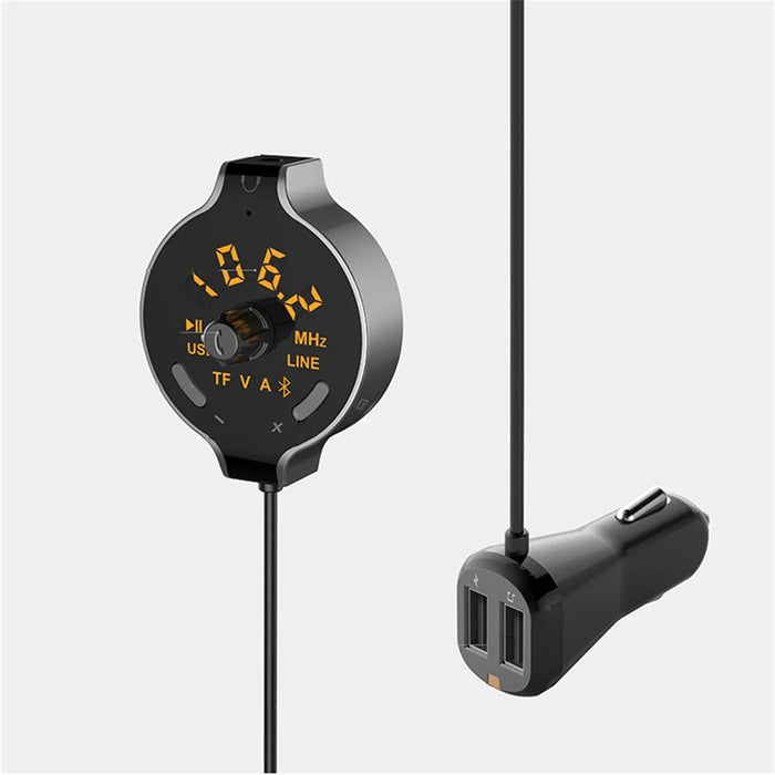 FM Transmitter Wireless In-car Bluetooth-compatible MP3 Player Dual USB Car Charger with LED Indicator - 1