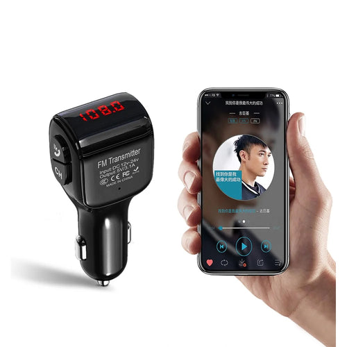 Dual USB Handsfree Car FM Transmitter Bluetooth-compatible 5.0 Wireless U Disk MP3 Player - 1